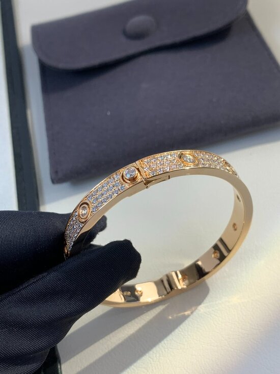 Cartier's Jewelry - Cartier's Pave Love Bracelet Size 18